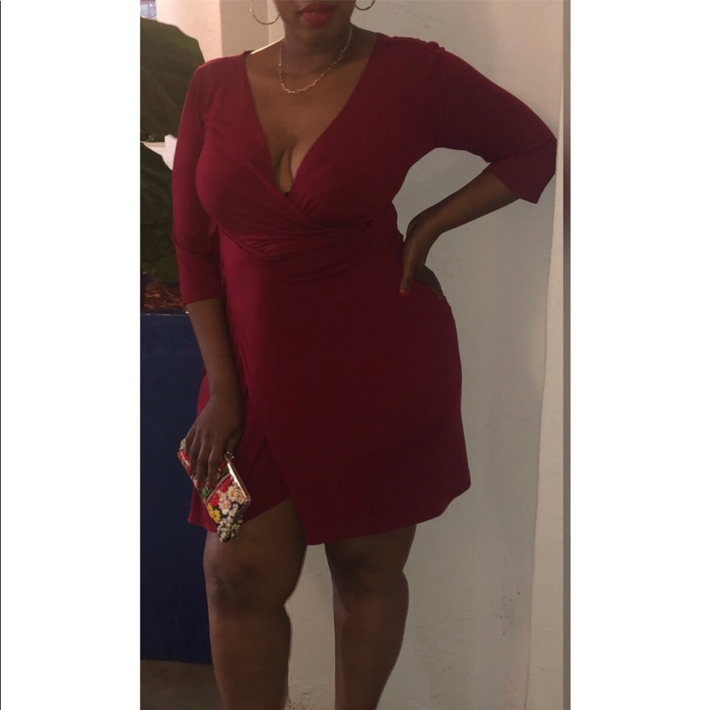 Express red wrap dress